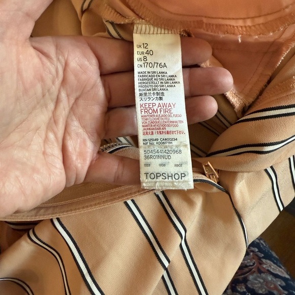 Topshop Wide Leg Tan and Black Pants High-Waisted - Picture 6 of 7